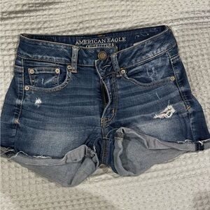 American Eagle Outfitters Distressed Blue Jean Shorts